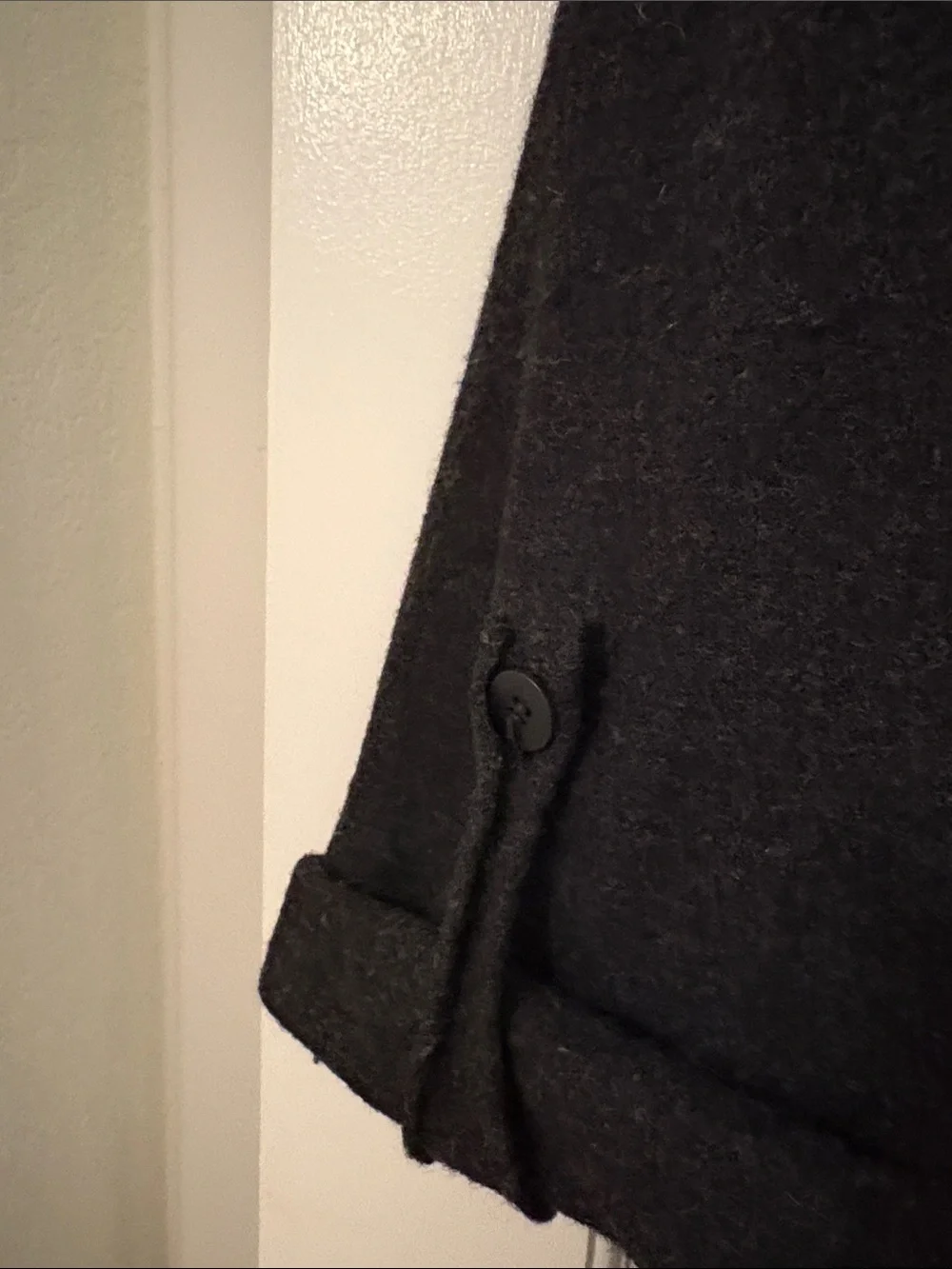 Eileen Fisher Charcoal Grey Open-Front Long Cardigan with Pockets & Tab Sleeves